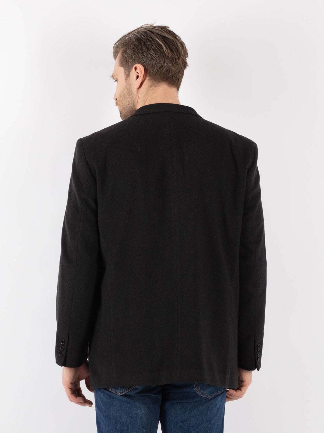 Vintage 90's Men Wool Blazer Jacket in GrayZ1197