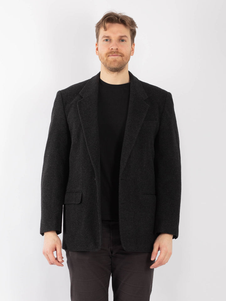 Vintage 90's Men Wool Blazer Jacket in GrayZ1322
