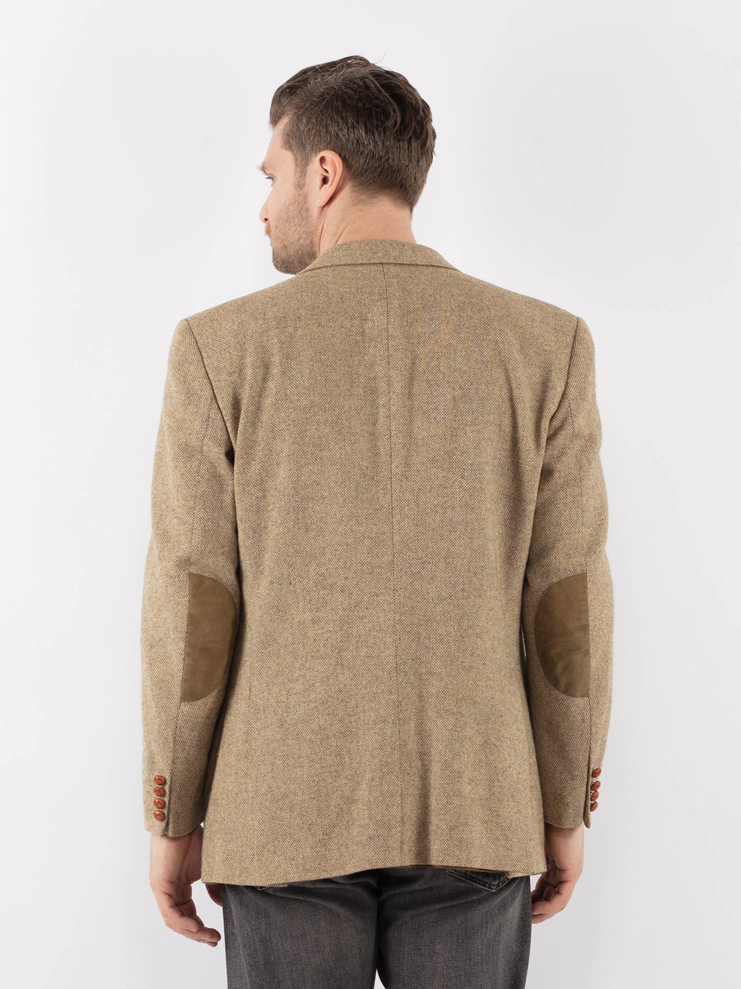 Vintage 90's Men Wool Blazer Jacket in BeigeZ1054