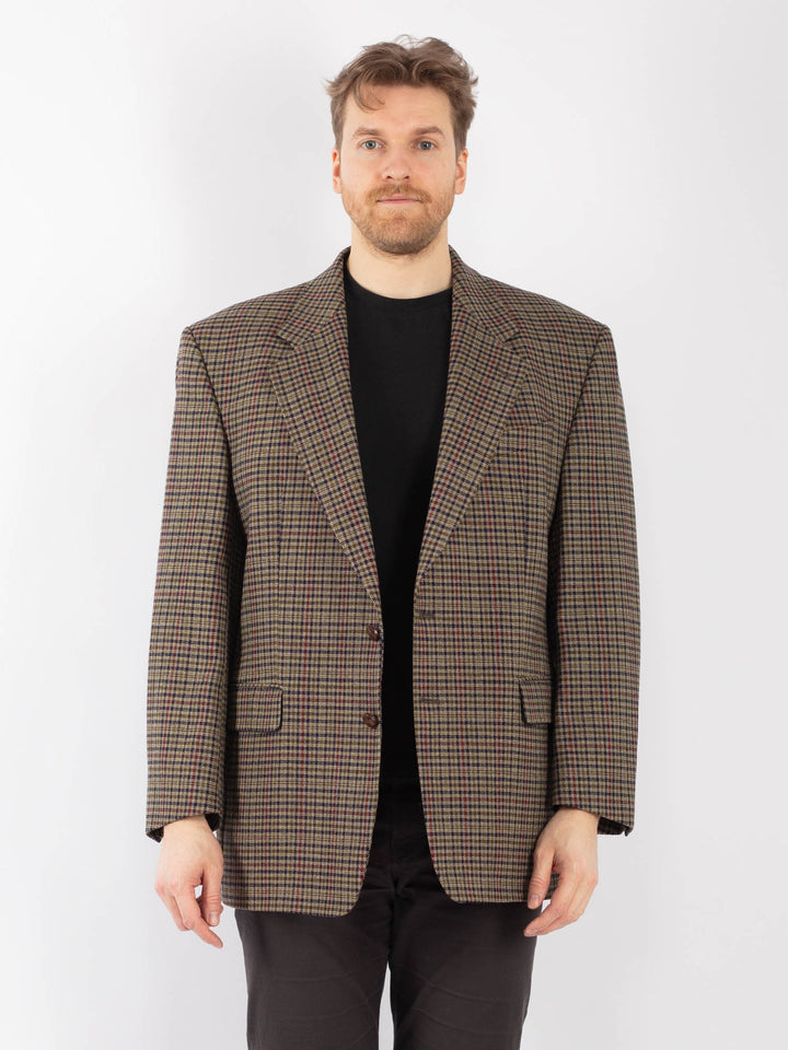 Vintage 90's Men Wool Blazer Jacket in MultiZ1325