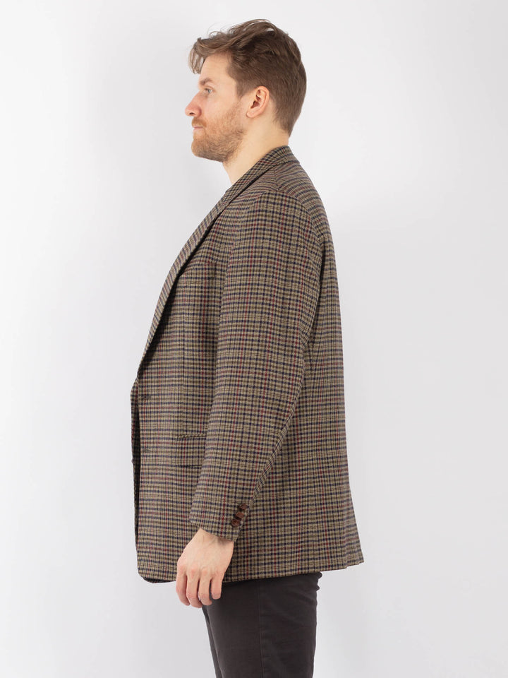 Vintage 90's Men Wool Blazer Jacket in MultiZ1325