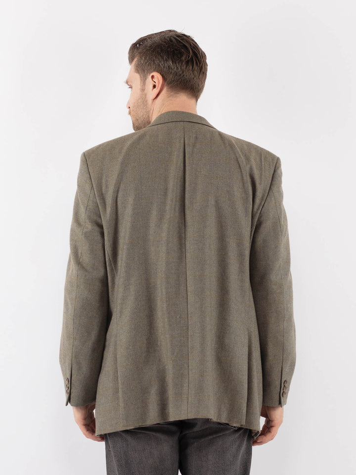 Vintage 90's Men Wool Blazer Jacket in BeigeZ1062
