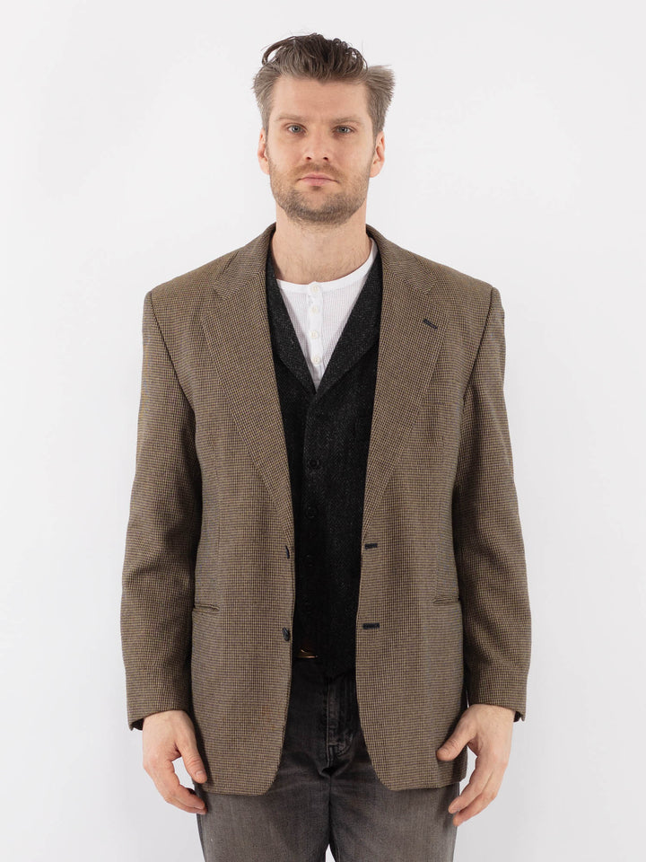 Vintage 90's Men Wool Blazer Jacket in BeigeZ1064