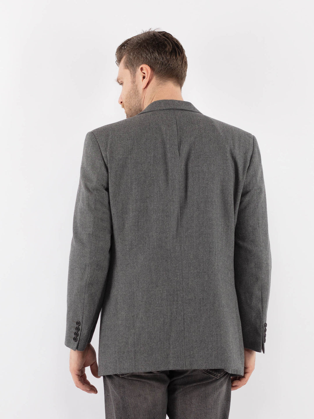 Vintage 90's Men Wool Blazer Jacket in GrayZ1065