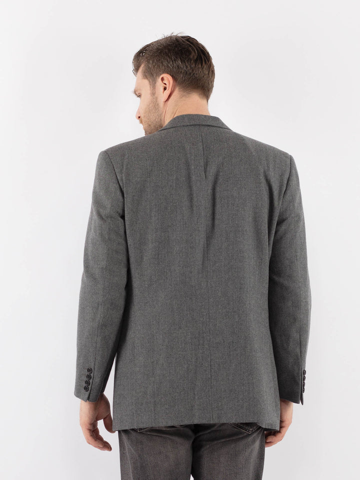 Vintage 90's Men Wool Blazer Jacket in GrayZ1065
