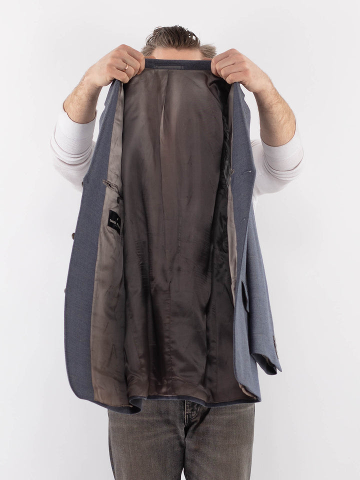 Vintage 90's Men Wool Blazer Vest in BlueZ1066