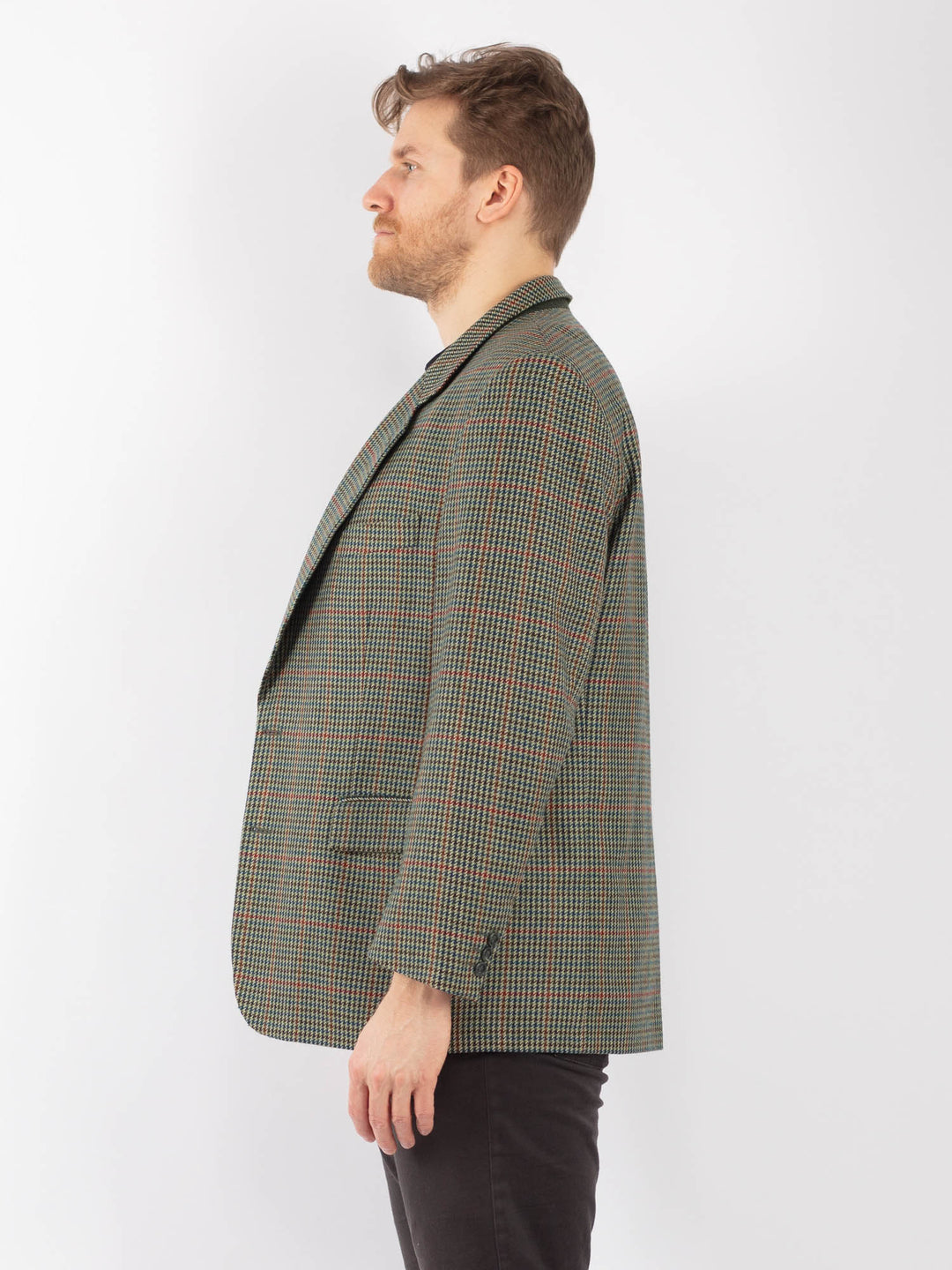 Vintage 90's Men Wool Blazer Jacket in GreenZ1338