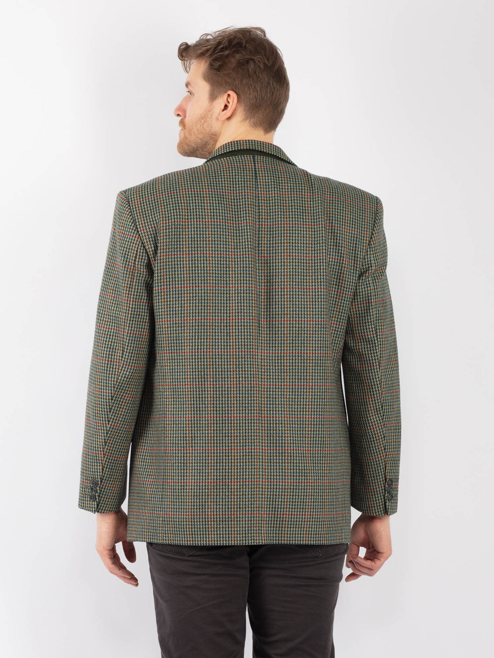 Vintage 90's Men Wool Blazer Jacket in GreenZ1338