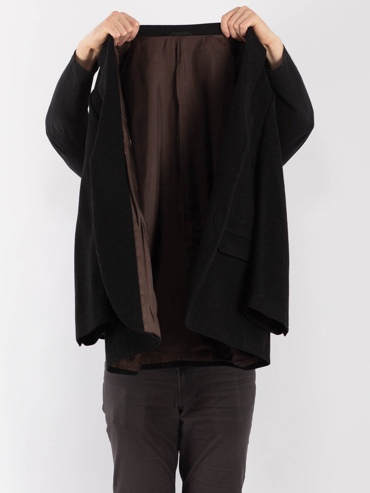 Vintage 90's Men Wool Blazer Jacket in BlackZ1345