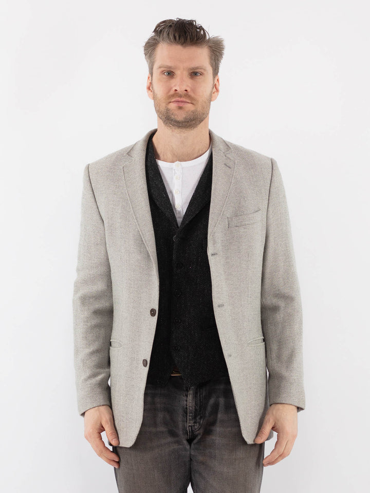 Vintage 90's Men Wool Blazer Jacket in GrayZ1076