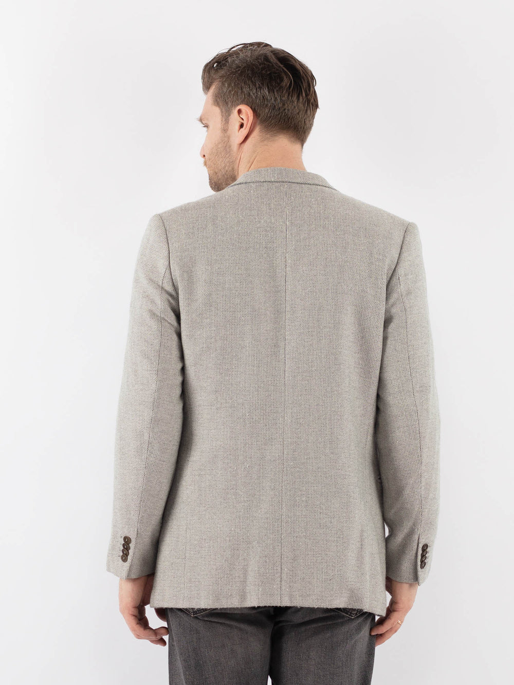 Vintage 90's Men Wool Blazer Jacket in GrayZ1076
