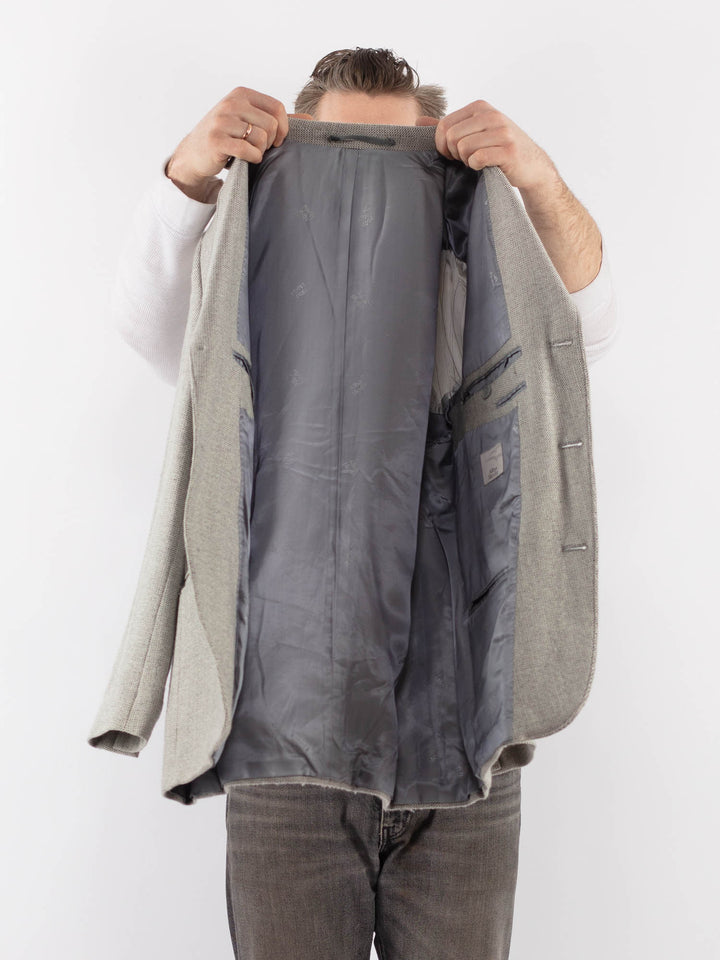 Vintage 90's Men Wool Blazer Jacket in GrayZ1076