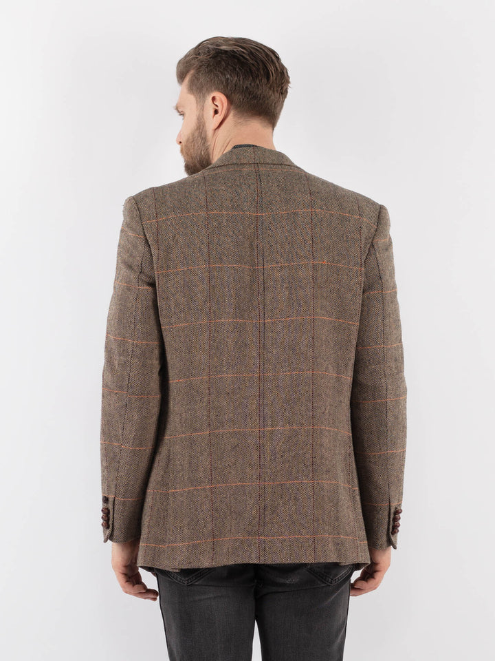 Vintage 90's Men Wool Blend Blazer Jacket in GrayZ979