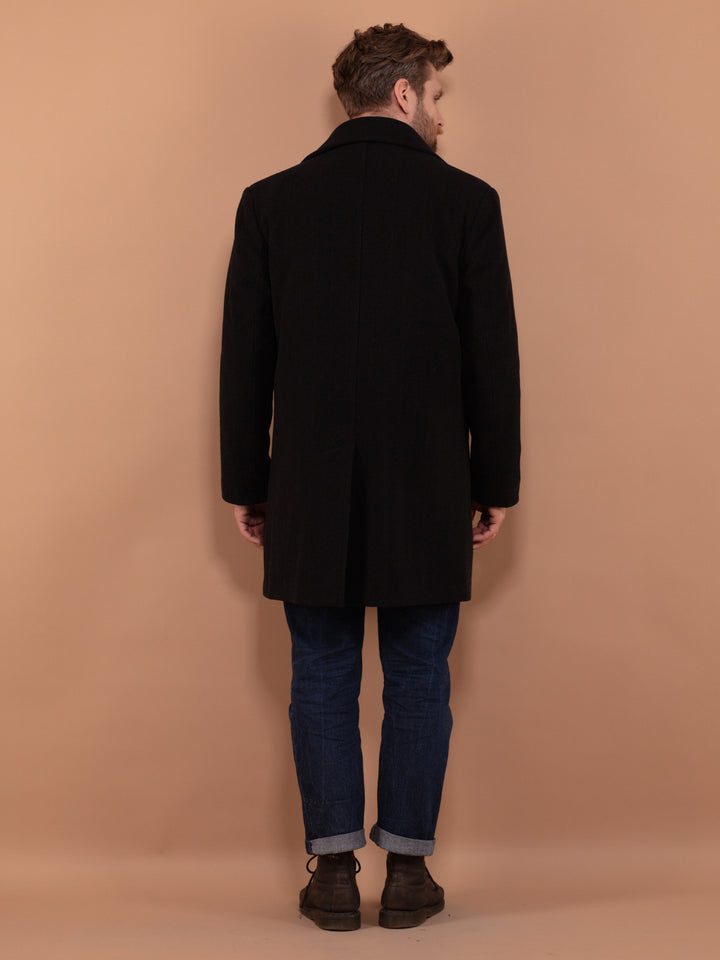 Vintage 90's Men Wool Blend Coat in Gray - NorthernGrip