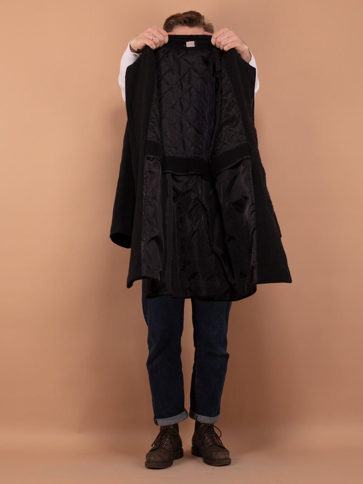 Vintage 90's Men Wool Blend Coat in Gray - NorthernGrip