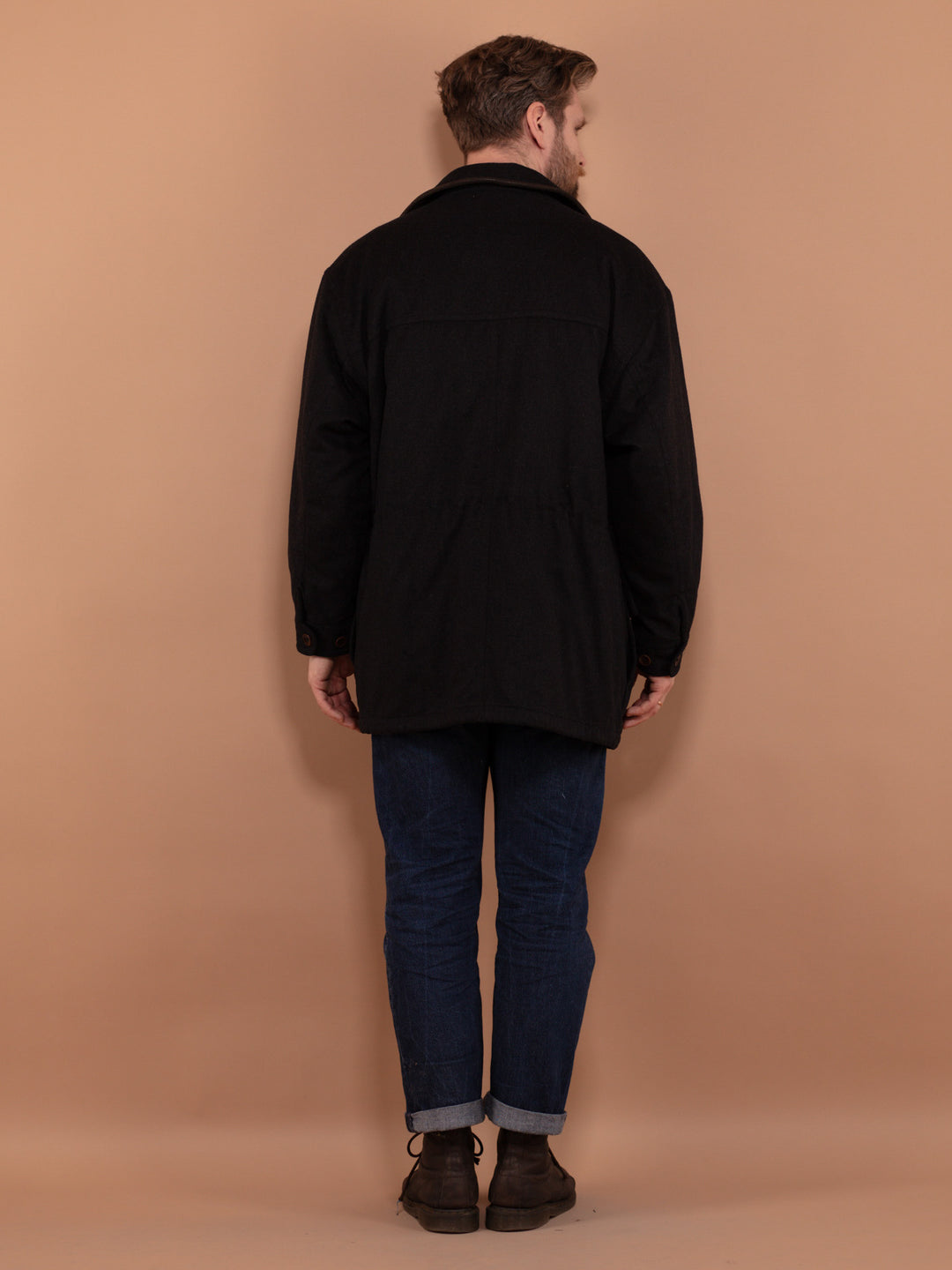 Vintage 90's Men Wool Blend Parka Coat in Gray - NorthernGrip