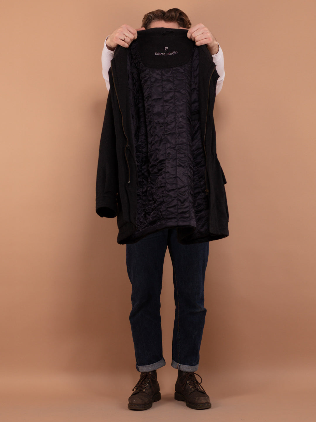 Vintage 90's Men Wool Blend Parka Coat in Gray - NorthernGrip