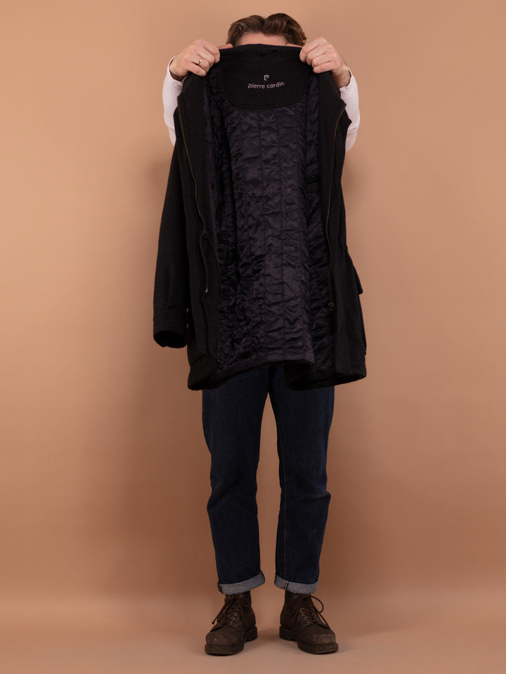 Vintage 90's Men Wool Blend Parka Coat in Gray - NorthernGrip