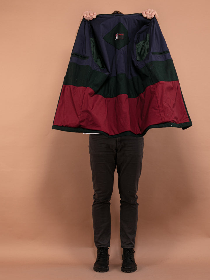 Vintage 90's Men Wool Blend Parka Coat in Green - NorthernGrip