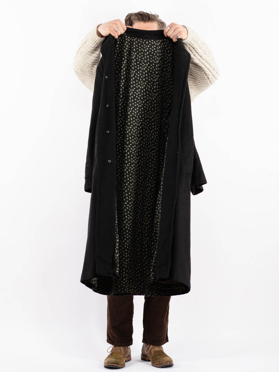 Vintage 90's Men Wool Coat in GrayZ1585