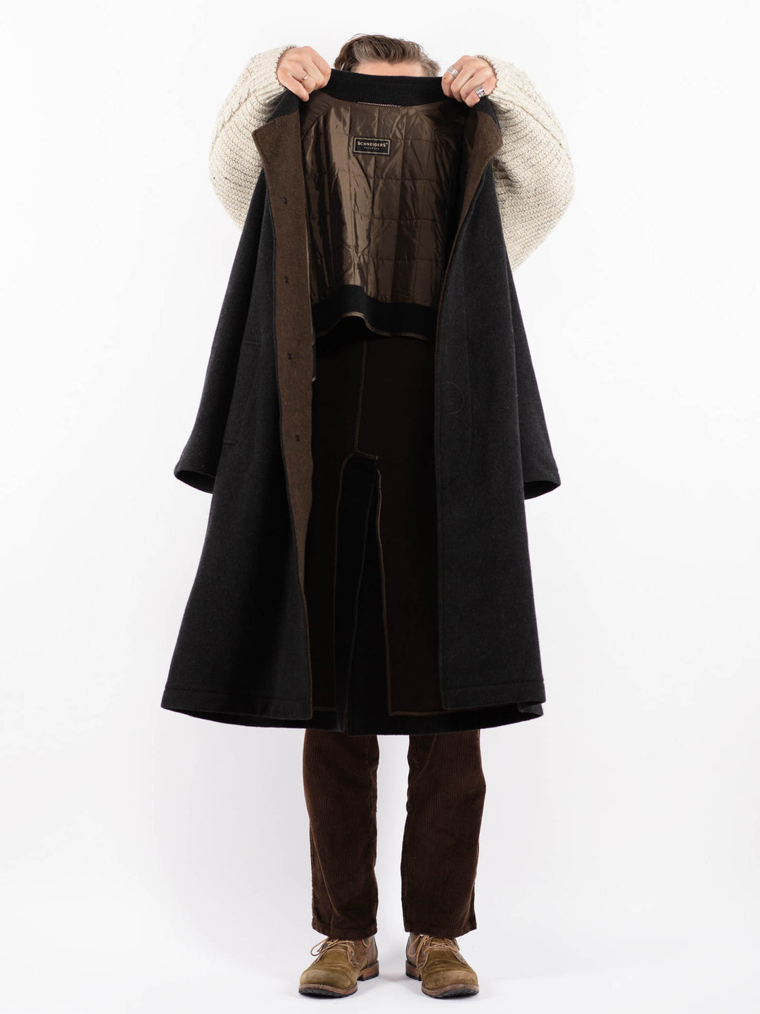 Vintage 90's Men Wool Coat in GrayZ1586