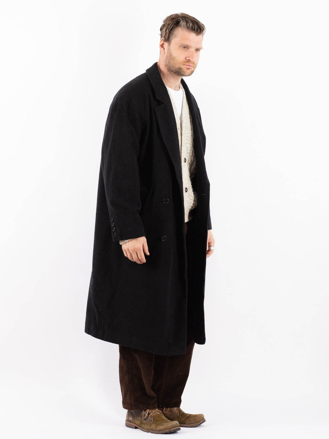 Vintage 90's Men Wool Blend Coat in GrayZ1604
