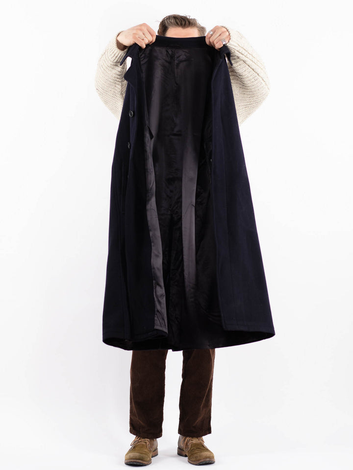 Vintage 90's Men Wool Blend Coat in BlueZ1595