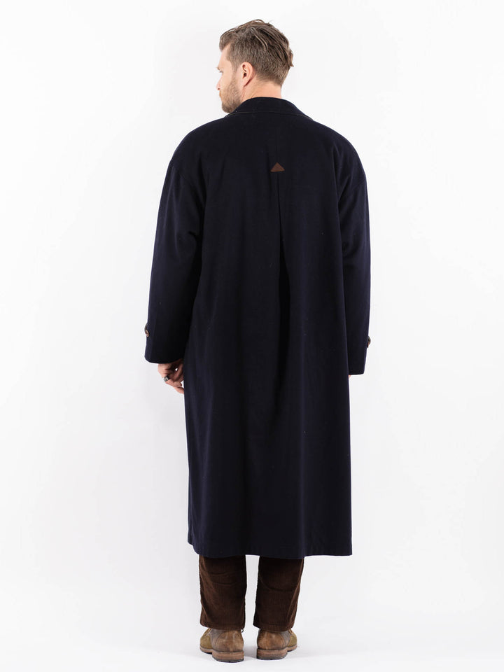 Vintage 90's Men Wool Blend Coat in BlueZ1614