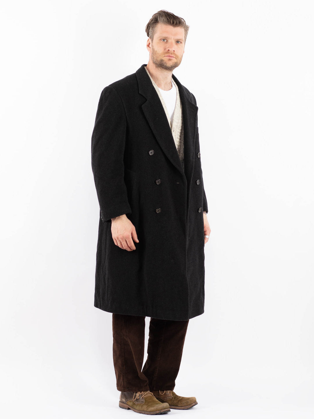 Vintage 90's Men Wool Blend Coat in GrayZ1599