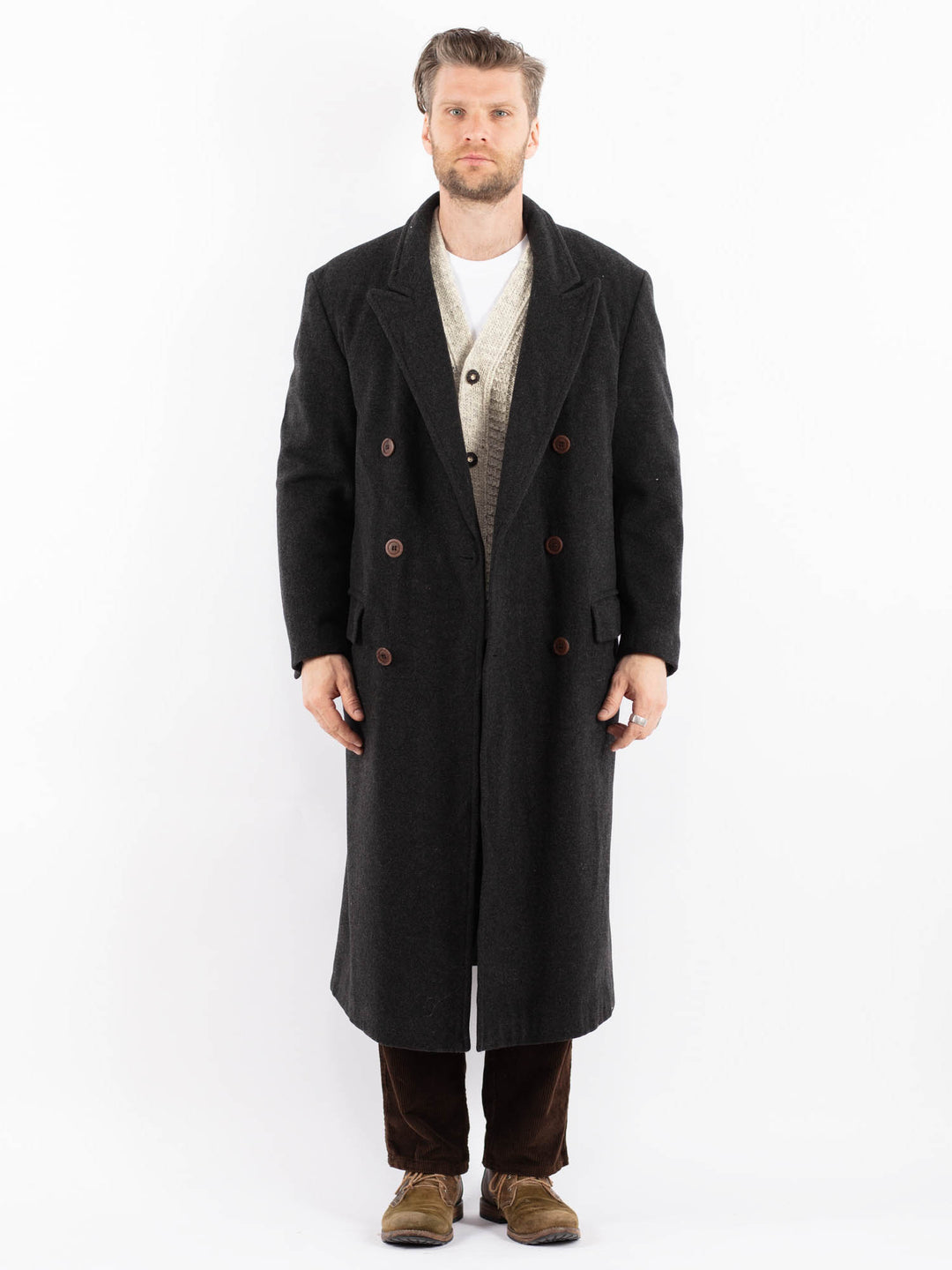 Vintage 90's Men Wool Blend Coat in GrayZ1617