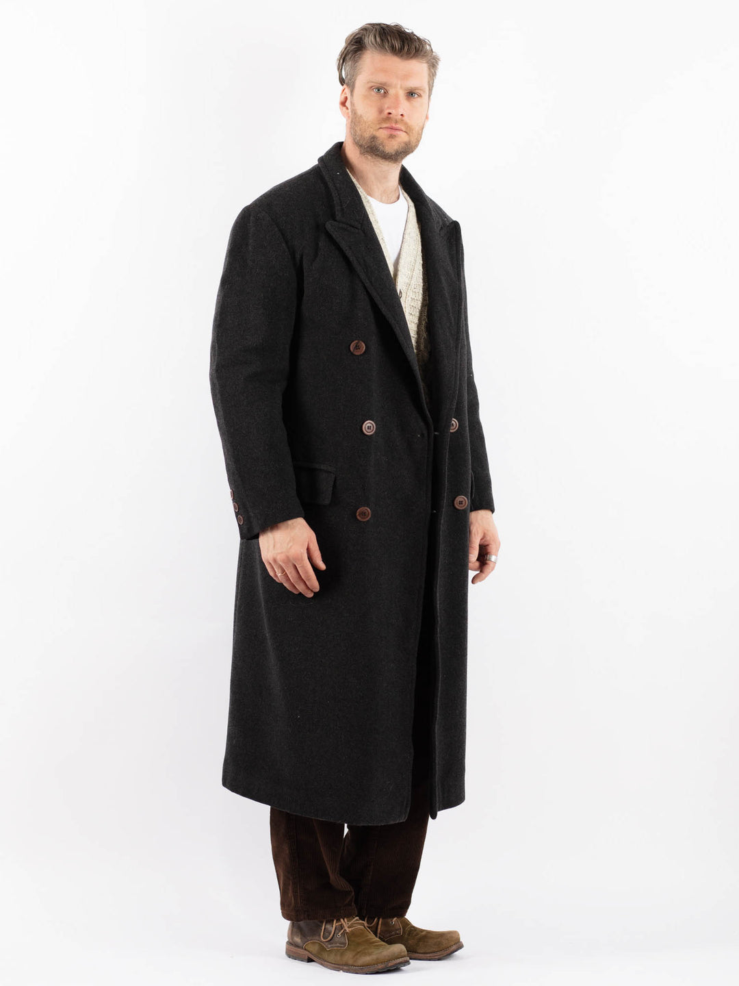 Vintage 90's Men Wool Blend Coat in GrayZ1617