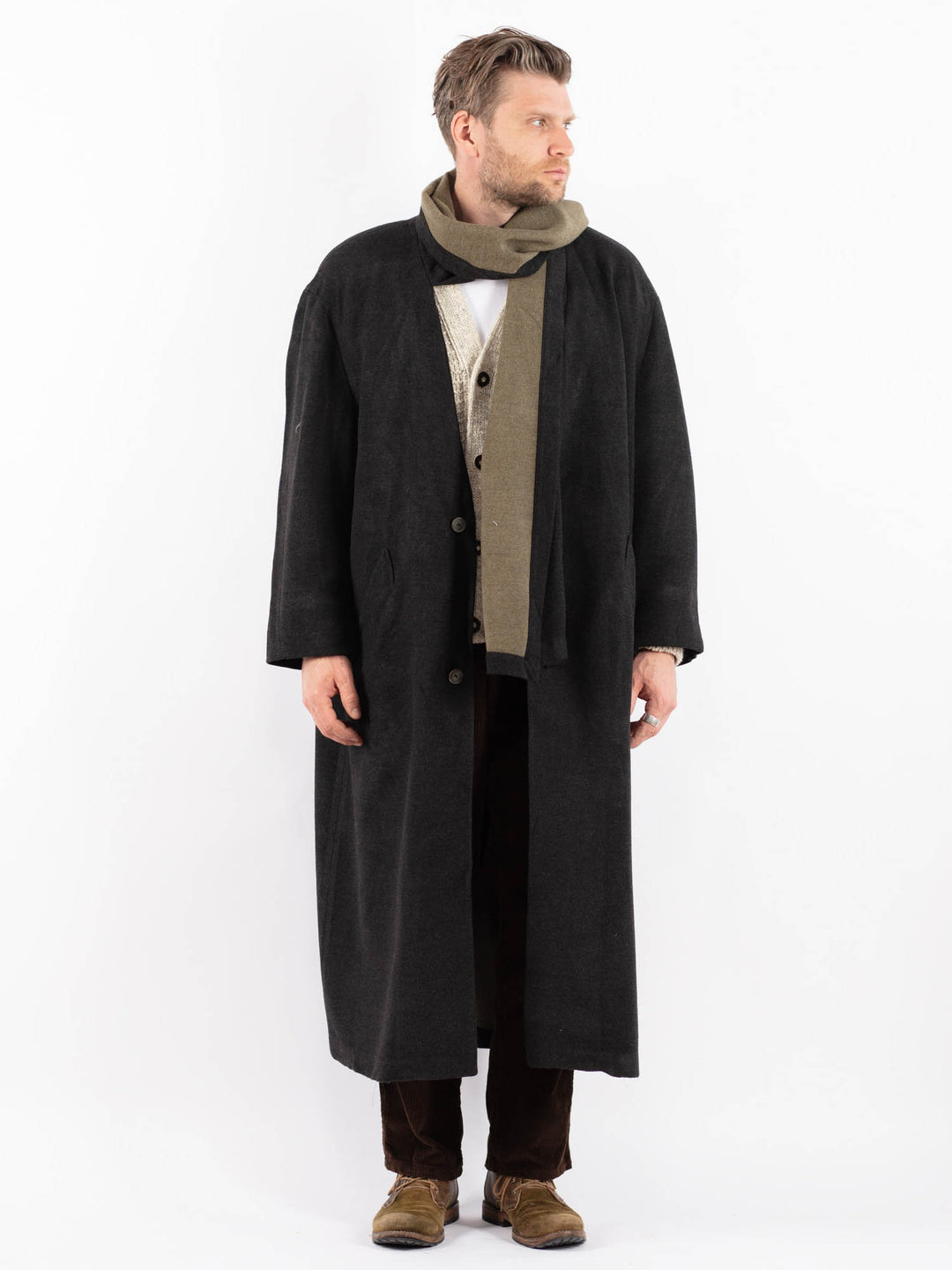 Vintage 90's Men Wool Blend Coat in GrayZ1618