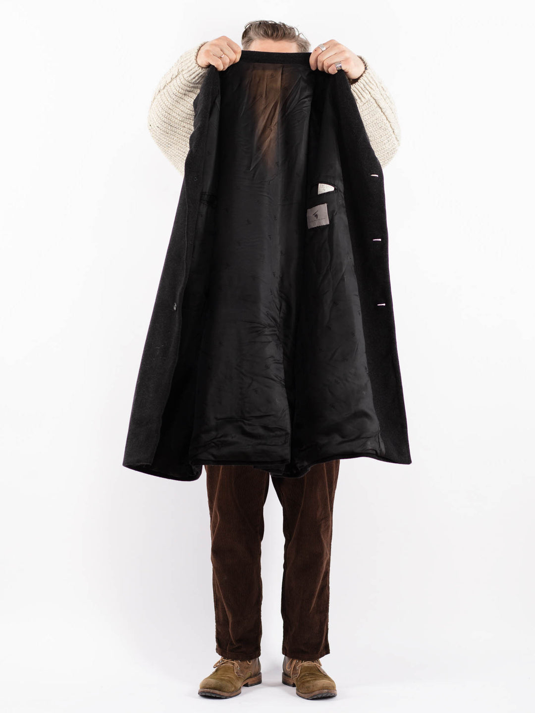 Vintage 90's Men Wool Blend Coat in GrayZ1621