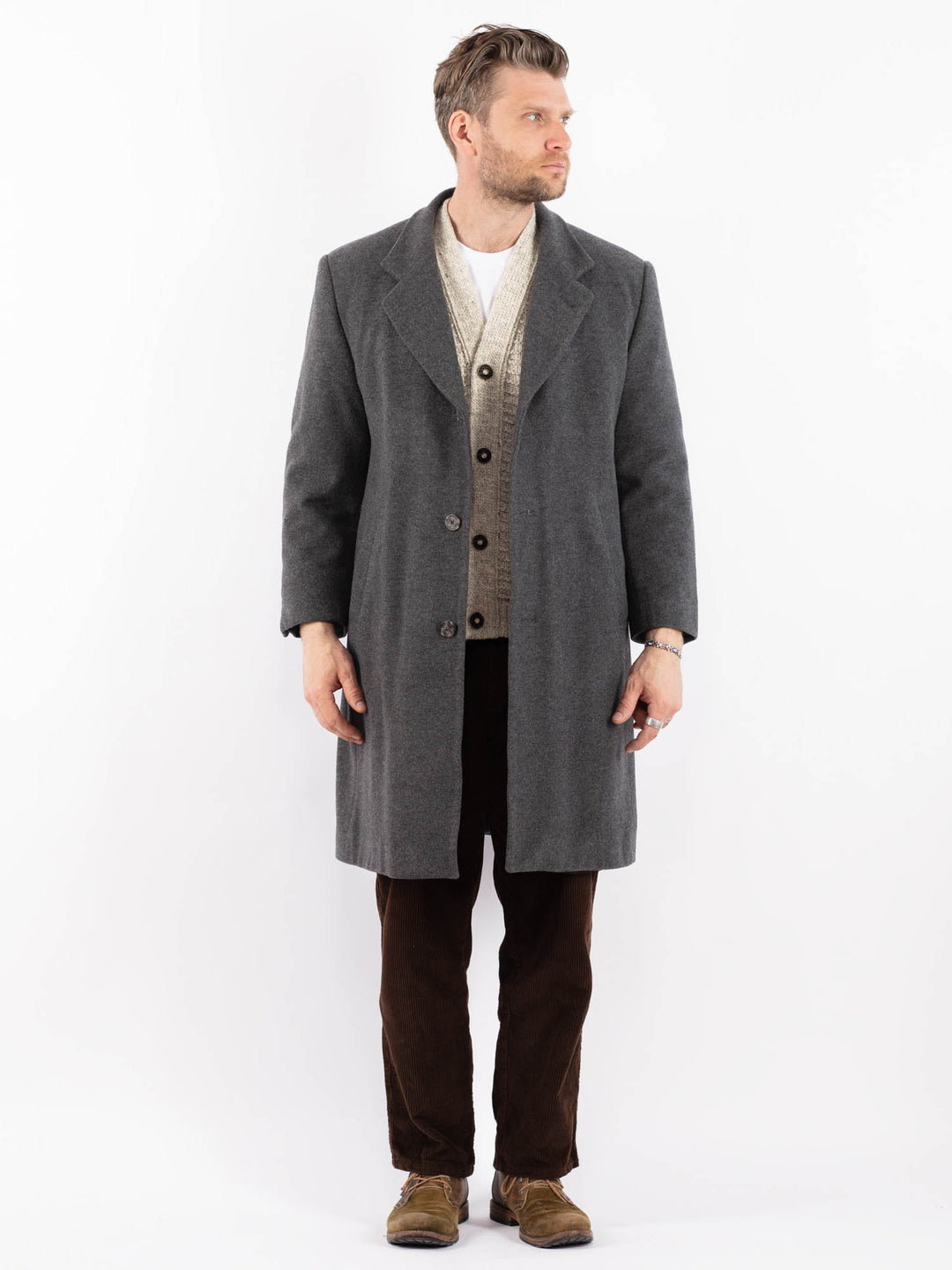 Vintage 90's Men Wool Blend c in GrayZ1623