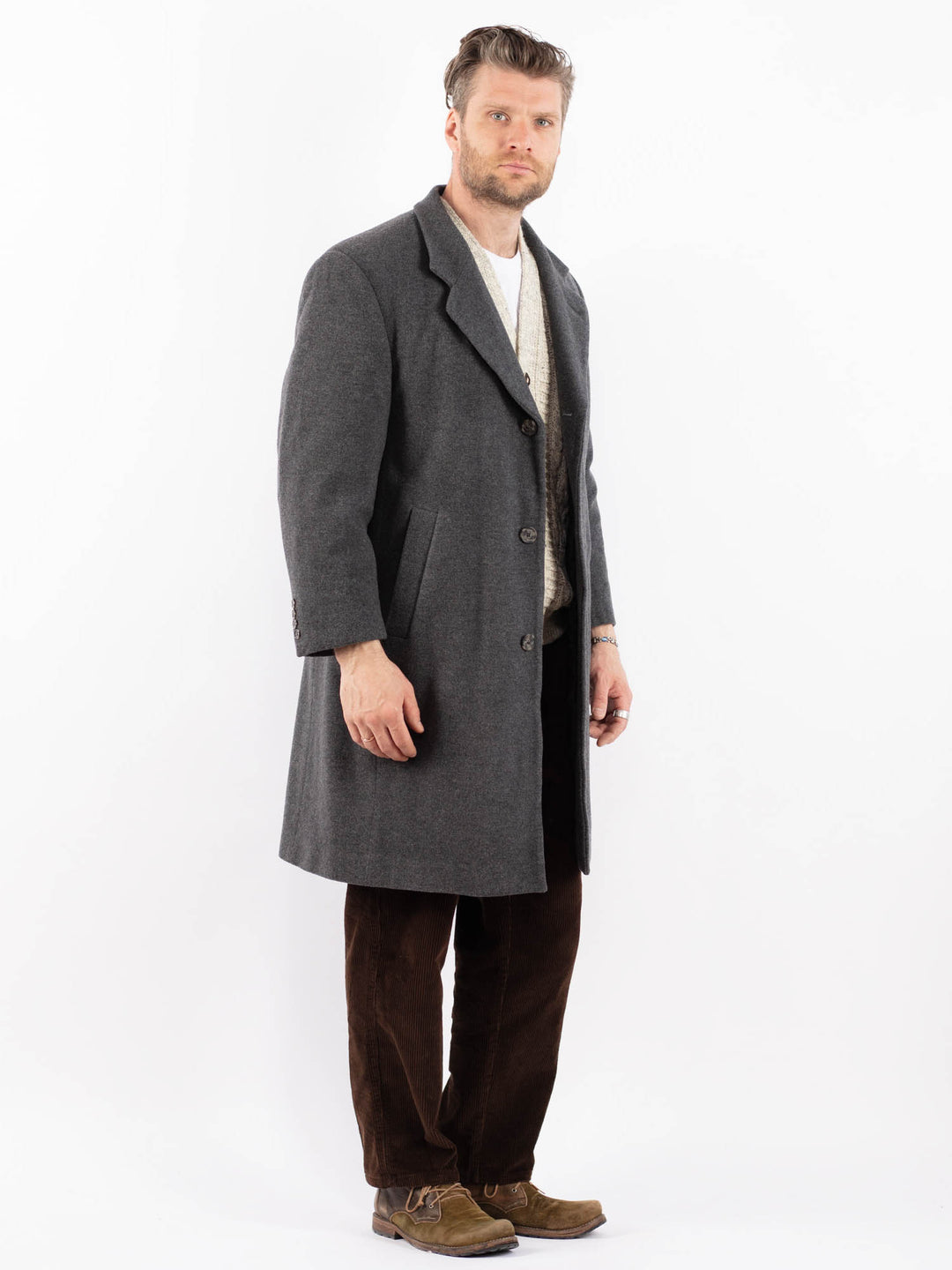 Vintage 90's Men Wool Blend c in GrayZ1623