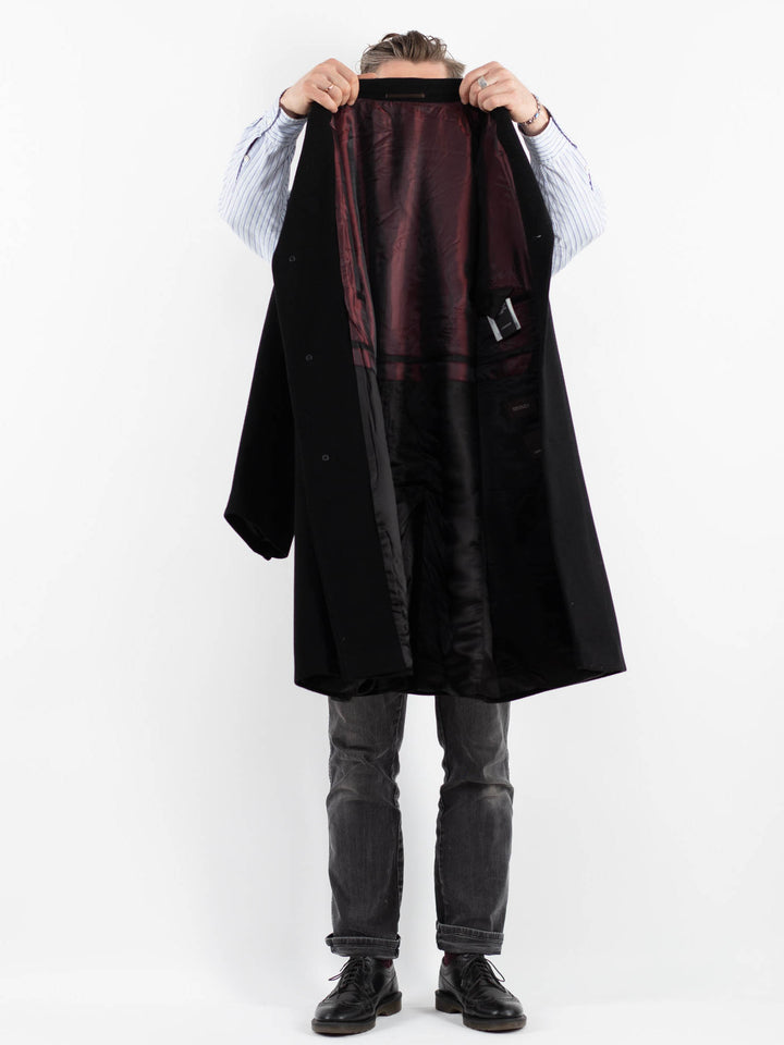 Vintage 90's Men Wool Blend Coat in BlackZ1745