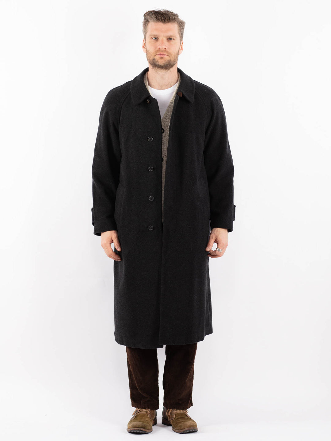 Vintage 90's Men Wool Blend Coat in GrayZ1637