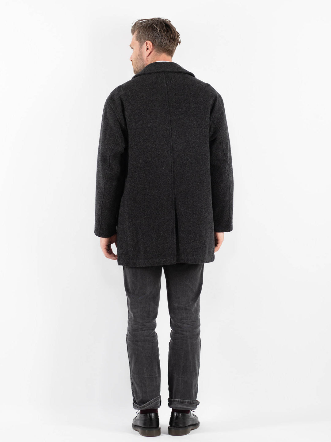 Vintage 90's Men Wool Blend Coat in GrayZ1766