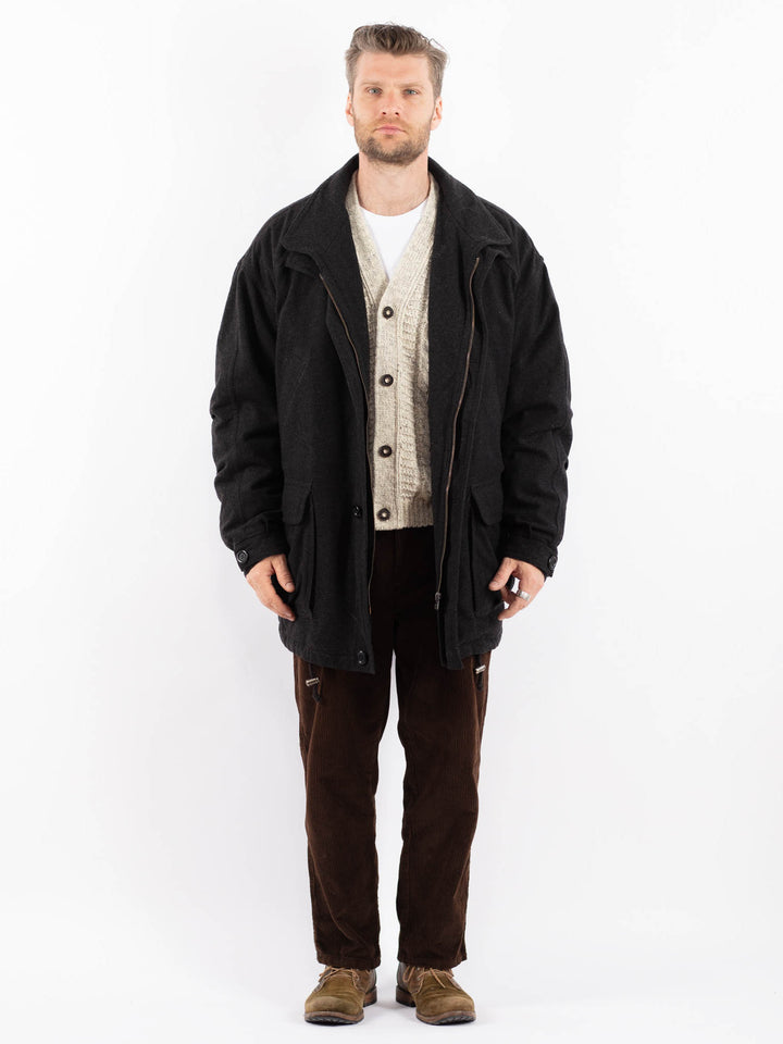 Vintage 90's Men Wool Blend Coat in GrayZ1627