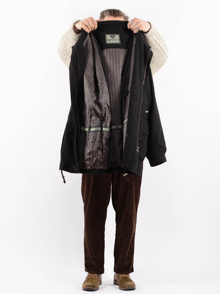 Vintage 90's Men Wool Blend Coat in GrayZ1627