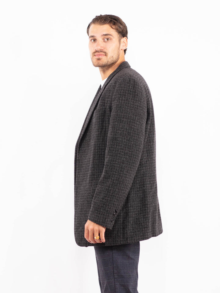 Vintage 90's Men Calvin Klein Wool Blazer Jacket in Gray