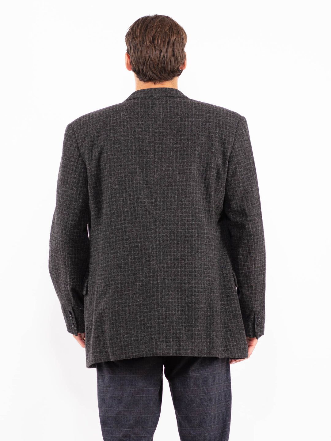 Vintage 90's Men Calvin Klein Wool Blazer Jacket in Gray