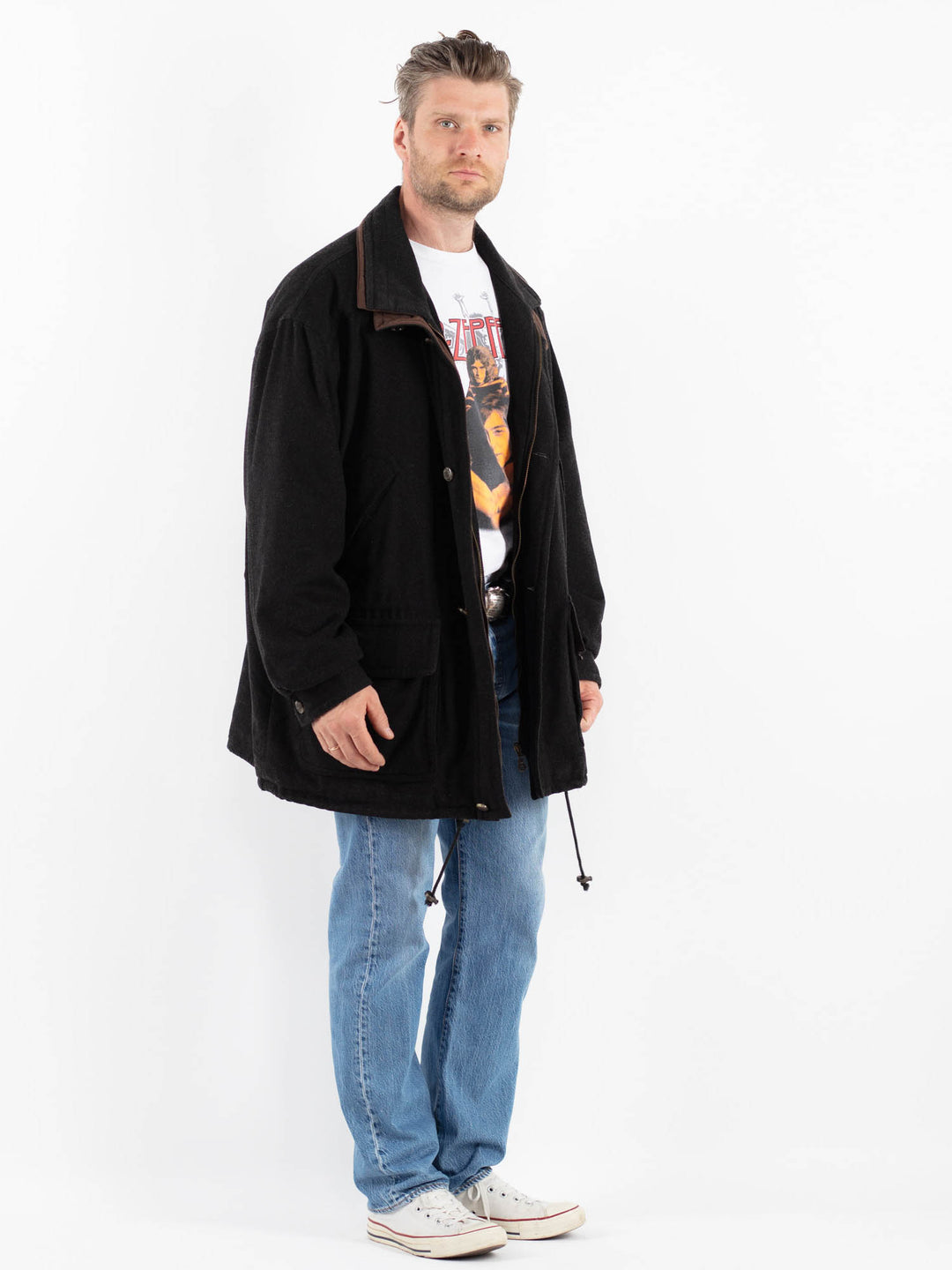 Vintage 90's Men Wool Blend Jacket in GrayZ1770