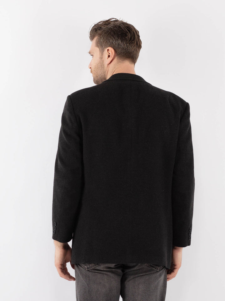 Vintage 90's Men Wool Blend Blazer Jacket in Gray