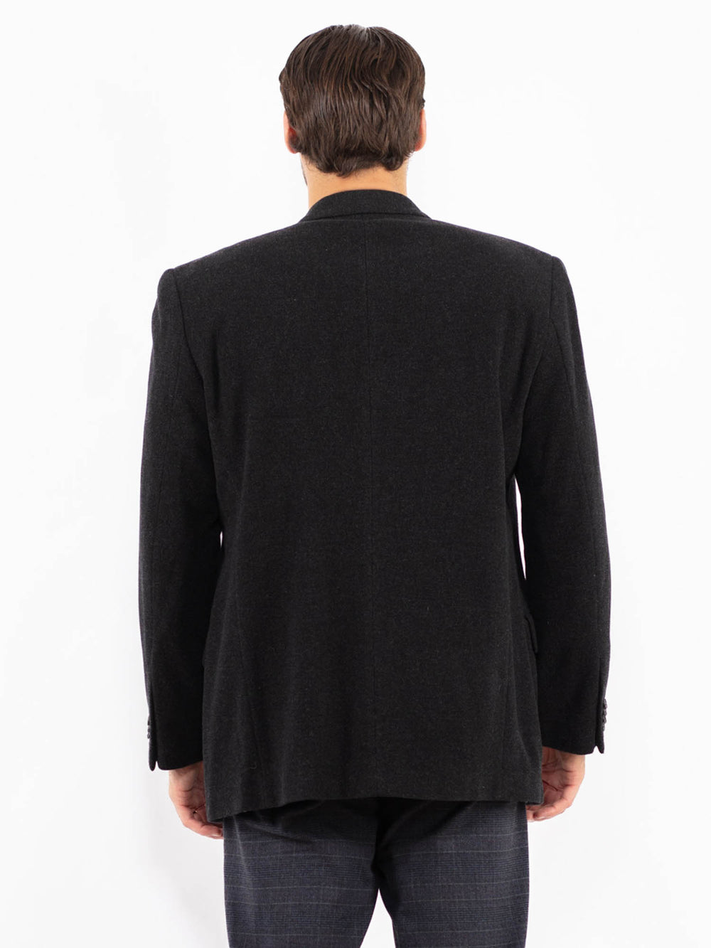 Vintage 90's Men Wool Blend Blazer Jacket in GrayZ2416
