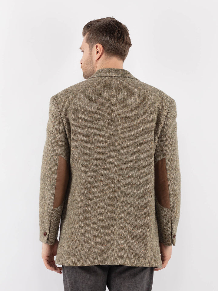 Vintage 90's Men Wool Blend Blazer Jacket in Light Green