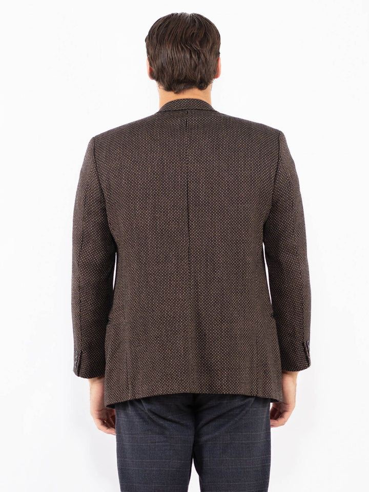 Vintage 90's Men Wool Blend Blazer Jacket in BrownZ2422