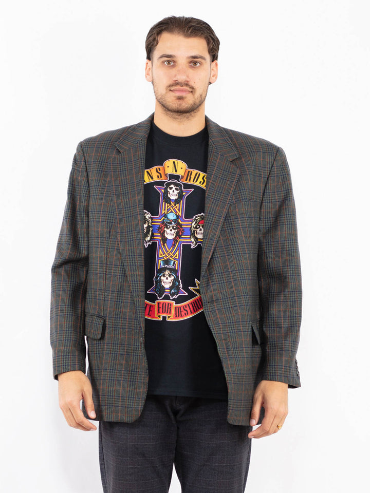 Vintage 90's Men Wool Blazer Jacket in MultiZ2423