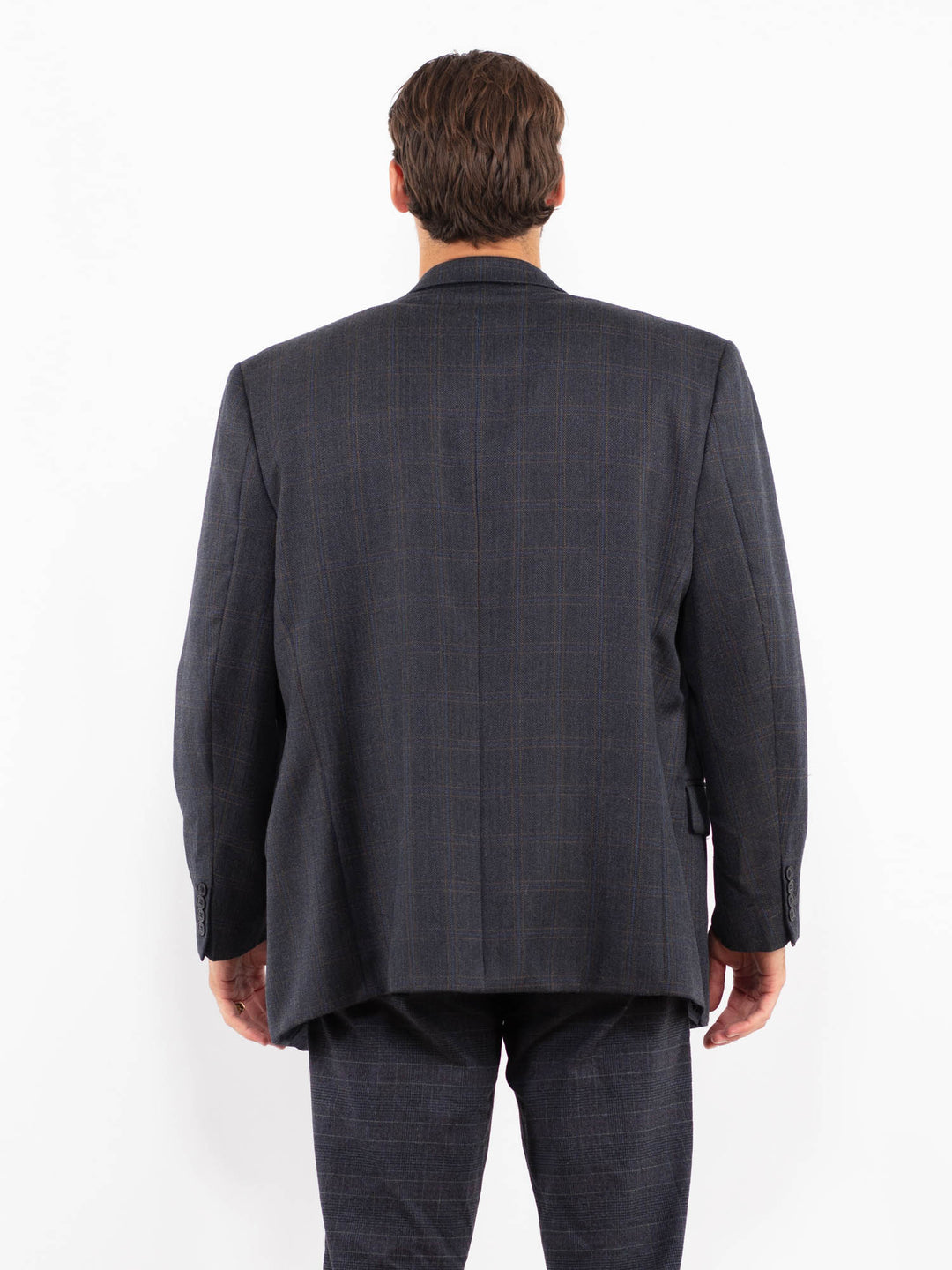 Vintage 90's Men Wool Blend Blazer Jacket in Blue