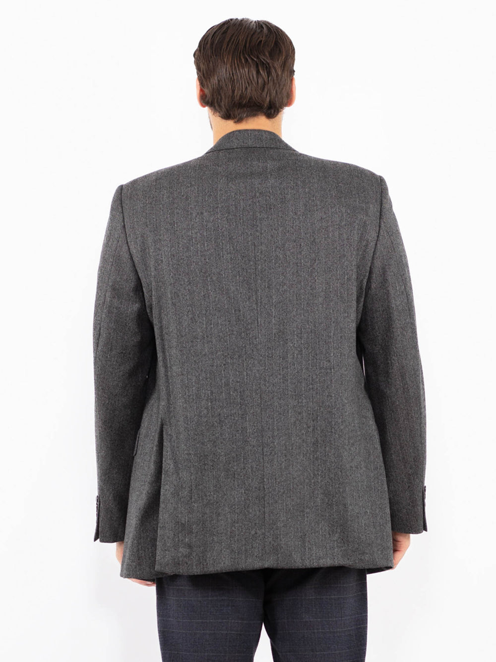 Vintage 90's Men Wool Blazer Jacket in GrayZ2426